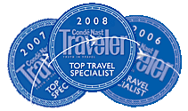 Conde Nast Top Travel Specialist Award for India, Tibet, Mongolia, Sri Lanka 
