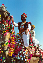 Photo of Rajasthani camel rider at Pushkar camel fair by Gillian Marshall